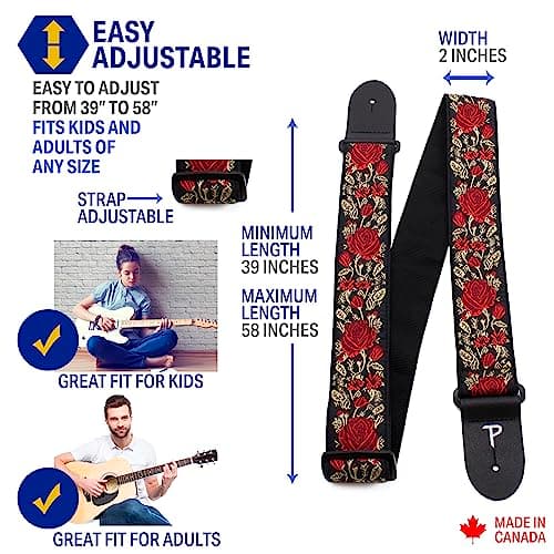 Perri's Leathers Ltd. Adjustable Leather Guitar Straps