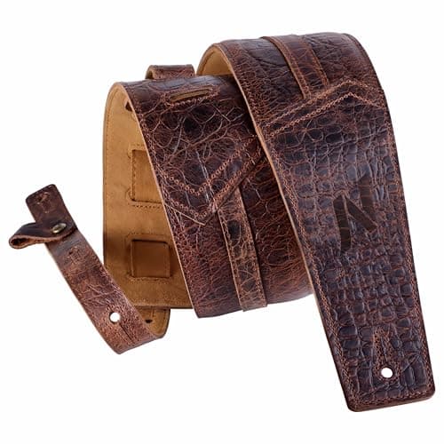 Nefelibata Blackish Green Bass & Electric Guitar Strap — Brown Stone Cracks