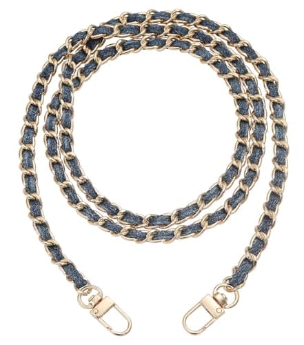 UTreers Crossbody Bag with 47.2" Chain Strap — B Denim+gold Chain 47.2"