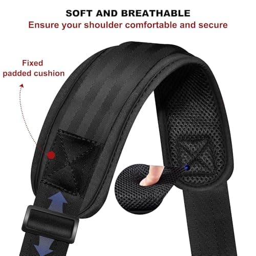 ZINMARK Ultra-Thick Shoulder Strap Crossbody Bag - Black