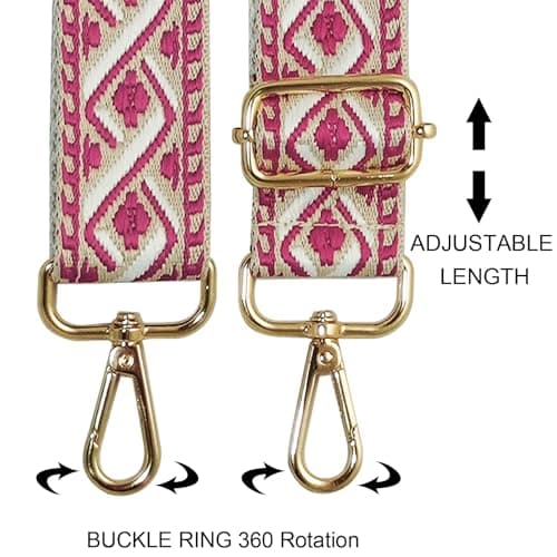 Retro Rose Red Jacquard Embroidery Adjustable Shoulder Bag Strap (R4127)