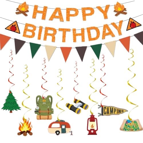 Outdoor Adventure Birthday Party Decorations — Orange 1