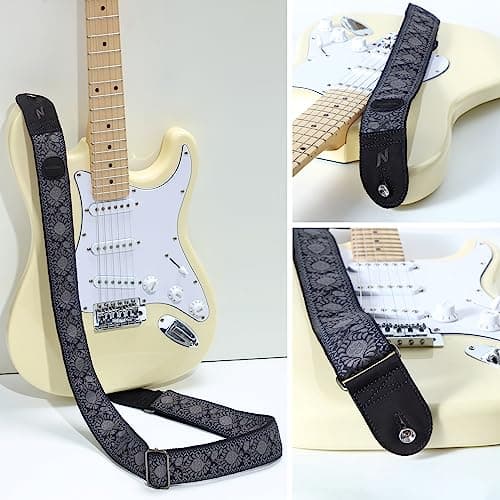 Nefelibata Guitar Strap with Pick Pocket for Bass, Electric, and Acoustic Guitars