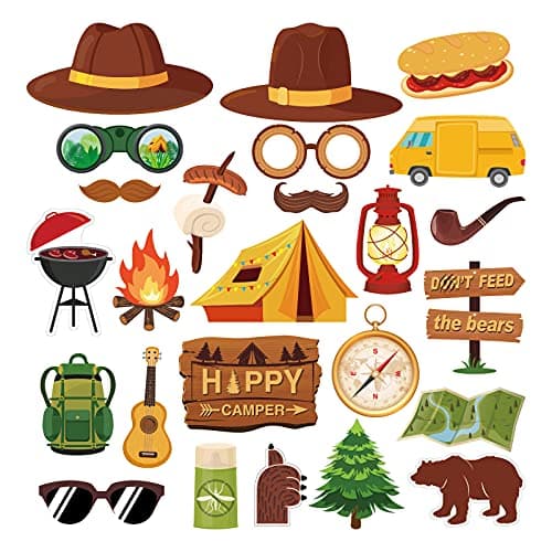 Happy Camper Party Photo Props for Camping & Birthday Parties