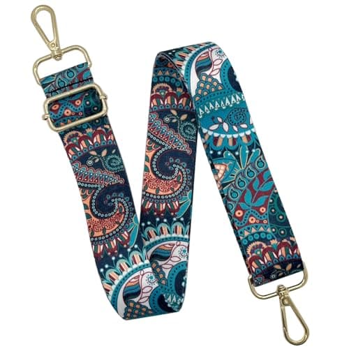 Adjustable Canvas Purse Strap with Gold Metal Buckle — Style1