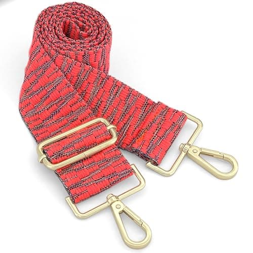 GIINJKGO Purse & Crossbody Guitar Strap Replacement — Rose Red Woven