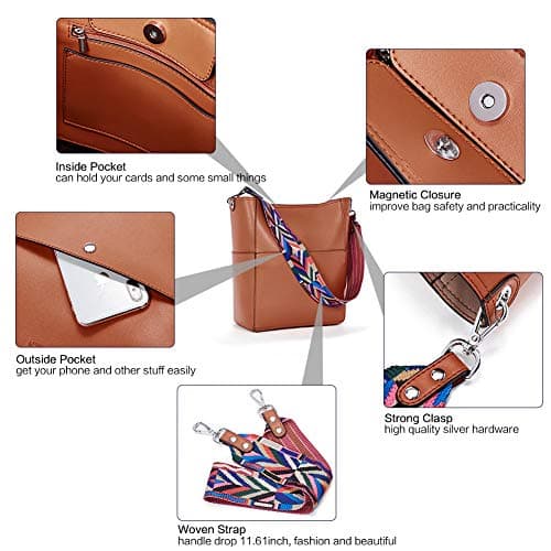 BROMEN Women's Leather Hobo Bag Designer Shoulder Purse