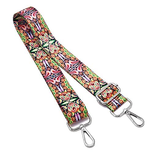Multicolor Canvas Guitar Style Crossbody Bag Strap