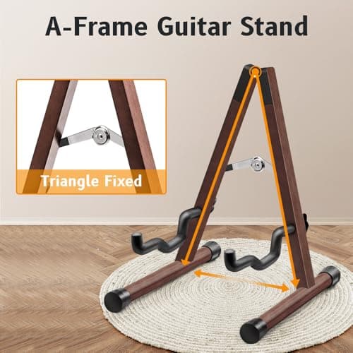High-Quality Natural Wood Guitar Stand for Acoustic & Electric Guitars