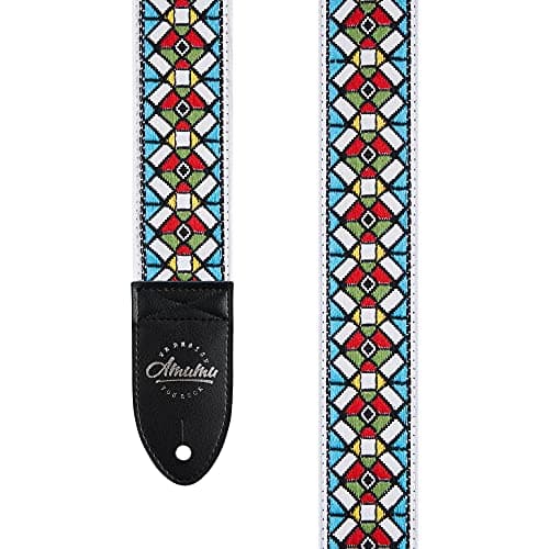 Amumu Chevron MultiColor Guitar Strap for Acoustic, Electric & Bass — Color Glass