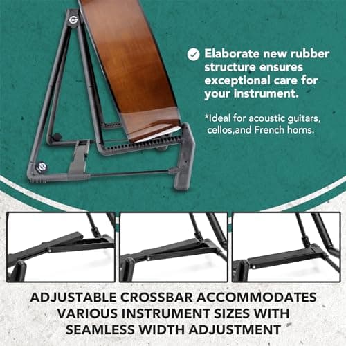 K&M Heli 2 Guitar Stand - Black - Sturdy A-Frame Stand