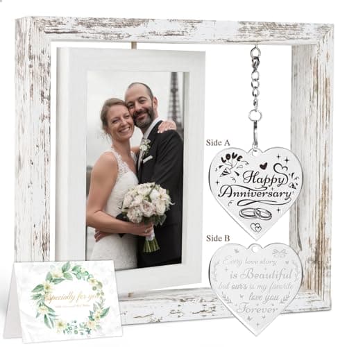 Personalized Mr & Mrs Rotating Floating Picture Frame 4x6 — Our love story