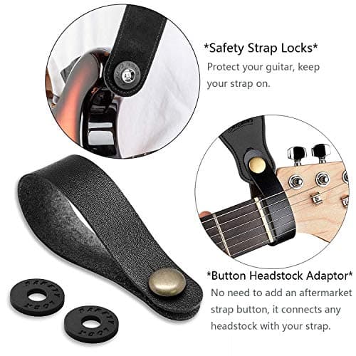 BestSounds Van Gogh Starry Night Guitar Strap with Button & Locks, Adjustable for Bass, Electric & Acoustic Guitar, Perf