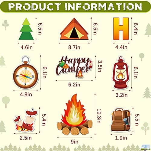 Camping Birthday Party Decorations for Kids: 52 Piece Set