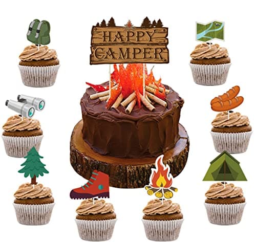 Happy Birthday Camping Party Decorations Kit