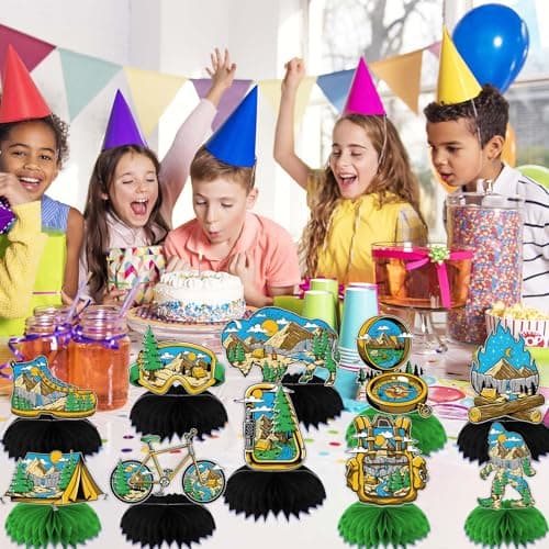 Camping Adventure Party Decor for Camper Birthday Photo Booth Props
