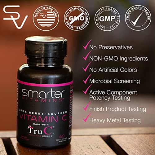 Vegan Vitamin C from Berries, 60 Capsules, Premium Antioxidants & Bioflavonoids