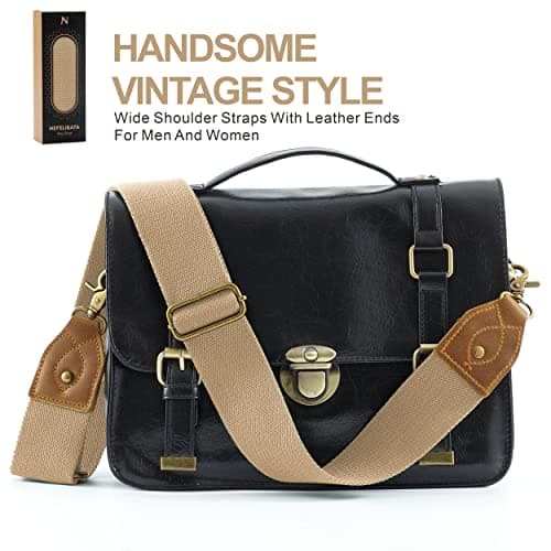 Crazy Horse Leather Shoulder Strap for Handbag & Crossbody Bags - Retro Solid Color