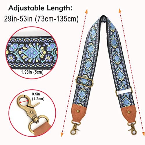 Guitar Style Crossbody Bag with Wide Shoulder Strap
