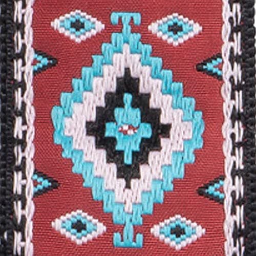 KLIQ Vintage Woven Guitar Strap for Acoustic & Electric Guitars — Diné Red Clay & Turquoise