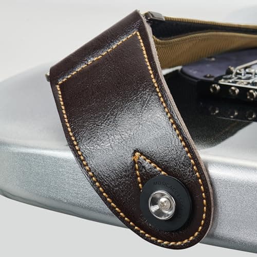 Unrivaled Comfort Guitar Strap - Premium Denim & Cotton for Bass, Acoustic & Electric Guitars (Khaki)