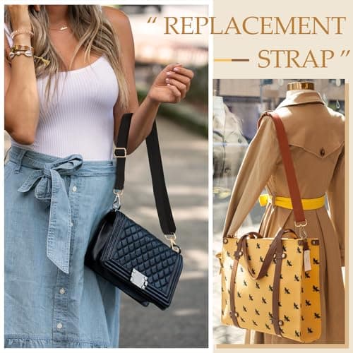 8 Pack Wide Canvas Bag Strap Replacement for Women's Purse