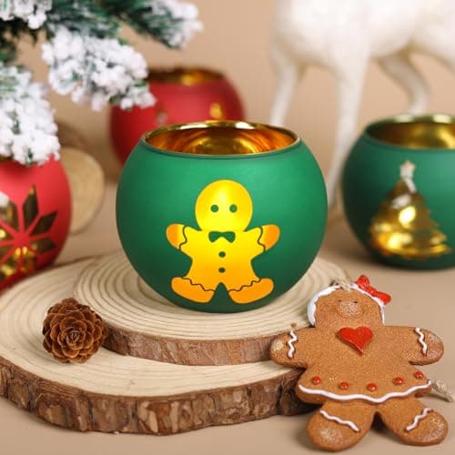 6-Piece Christmas Candle Holder Set for Home Holiday Decor