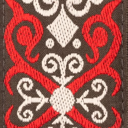 Ernie Ball Classic Jacquard Noble Rose Guitar/Bass Strap — Red Trellis