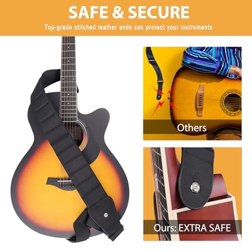 Thick 3" Adjustable Bass Guitar Strap with Hidden Pick Pocket