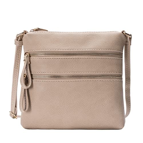 Solene Small Multi-Zip Pocket Crossbody Travel Purse — Brick