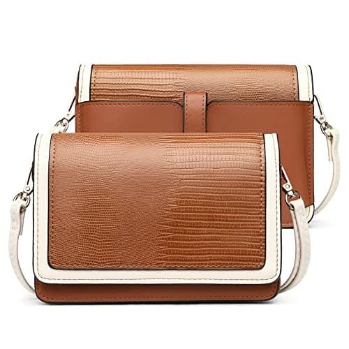 BROMEN Women's Crossbody Bag: Small Cell Phone Wristlet Wallet Clutch — Lizard Grain