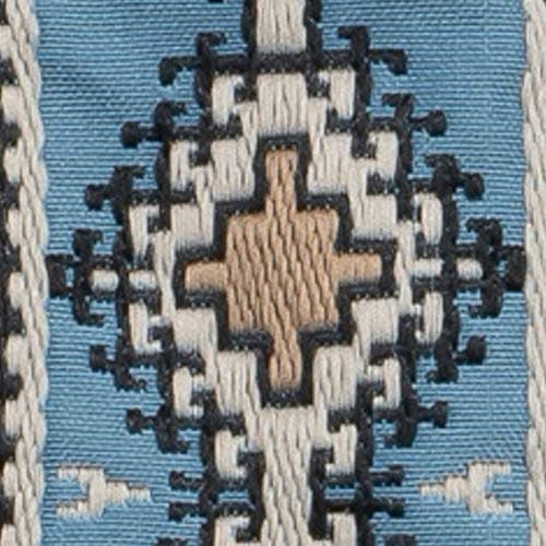 KLIQ Vintage Woven Guitar Strap for Acoustic & Electric Guitars — Navajo Blue & Tan