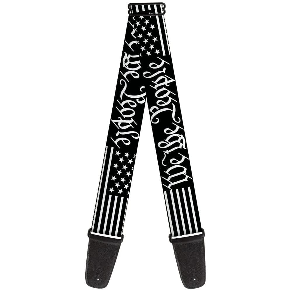 Buckle-Down We the People Flag Guitar Strap, Black & White