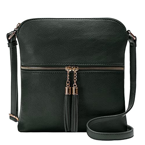 Solene Women's Lightweight Tassel Crossbody Purse, Perfect Daily and Travel Bag — Olive