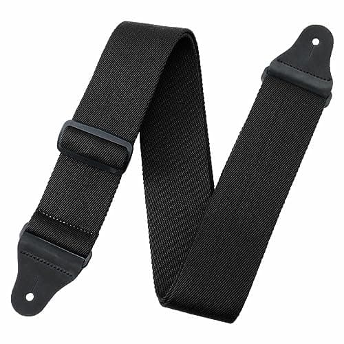 Nefelibata Christmas Green Guitar Strap with Leather Ends — A#-mystery Black