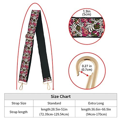 Adjustable Wide Shoulder Strap for Crossbody Canvas Bags and Handbags