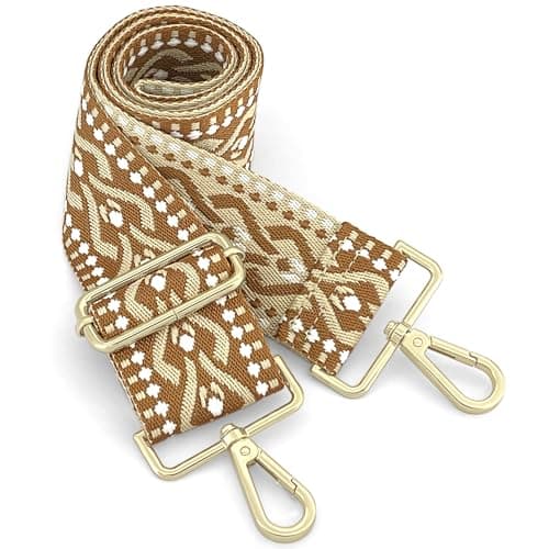GIINJKGO Purse & Crossbody Guitar Strap Replacement — Brown Floral Embrace