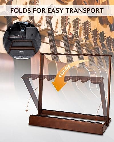 STRICH SMT-20 Multi-Guitar Rack Stand, Holds 10 Electric Bass or 5 Acoustic Guitars