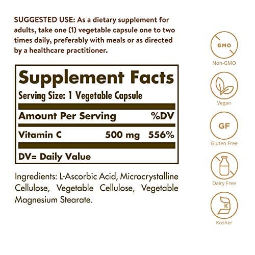 Vitamin C Vegetable Capsules for Antioxidant & Immune Support - 250 Servings