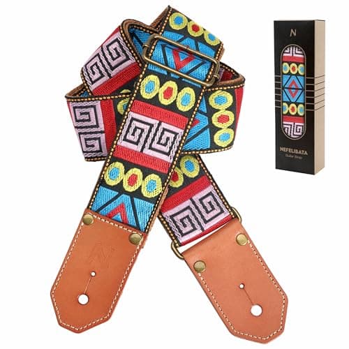 Nefelibata Cool Woven Guitar Strap for Acoustic, Bass, Electric - Gift for Guitarists — Color Geometry