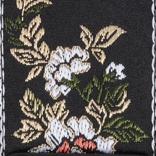 Ernie Ball Guitar Strap Black 43" Classic Strap — White Blossom