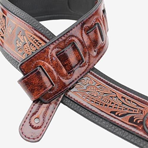 Walker & Williams GB-101 Bourbon Brown Handmade Leather Strap for Guitars