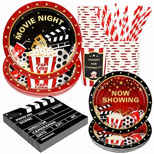 Camping Theme Party Supplies Set for 24 Guests — Movie Night