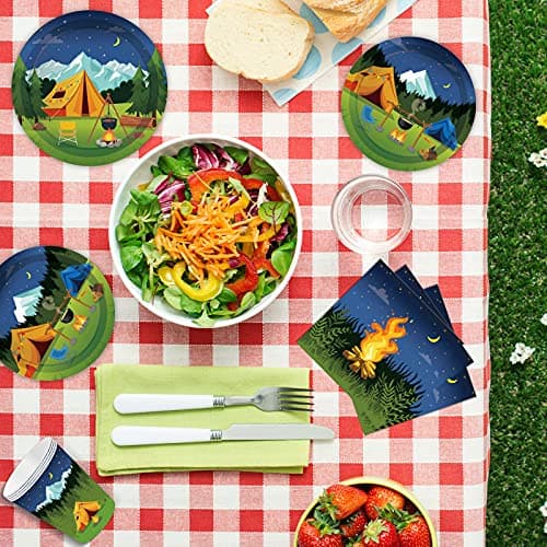 44PCS Happy Camper Theme Party Supplies Set