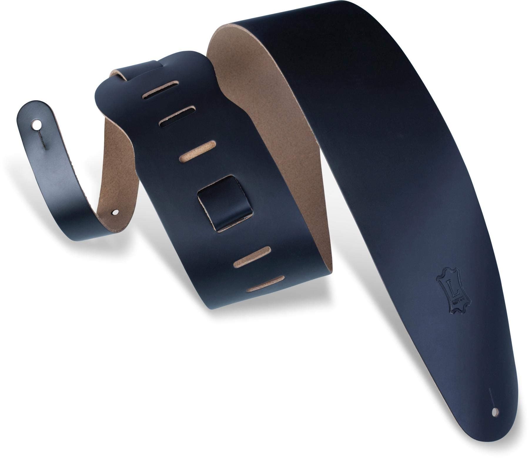 Levy's Genuine Leather Bass Guitar Strap, Black M4-BLK