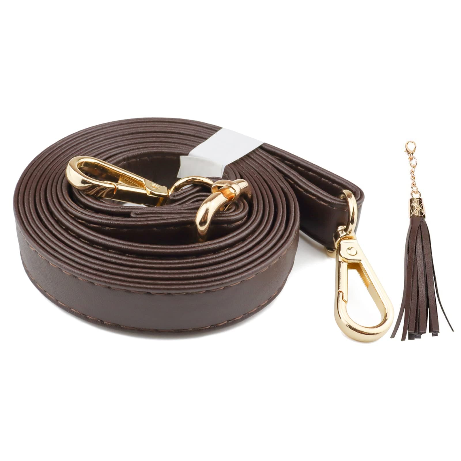 Beaulegan Purse Strap Replacement - Full Grain Microfiber - 59 Inch Adjustable, Dark Brown/Gold