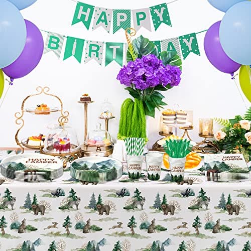Happy Camper Birthday Party Supplies - Camping Adventure Theme Decorations | Serve 24