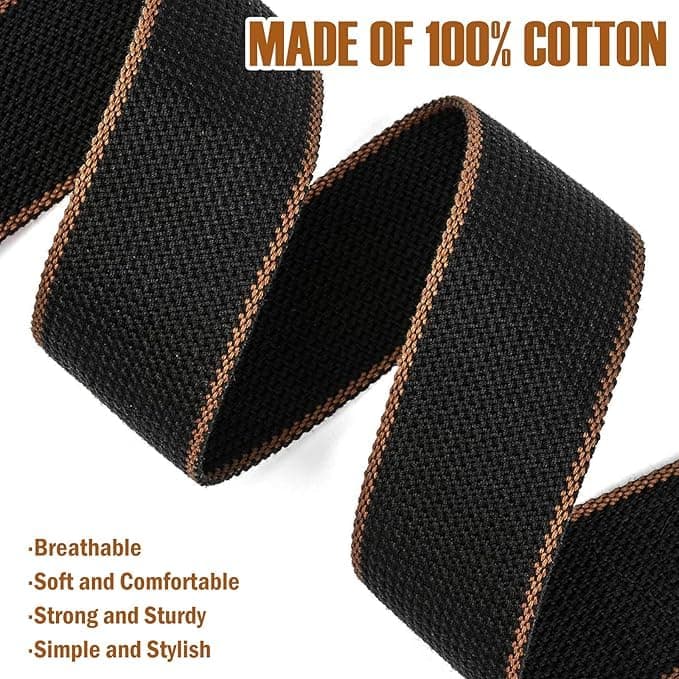 ROTOPATA Black Acoustic Guitar Strap with PU Ends 2 Buttons 2 Locks 3 Picks