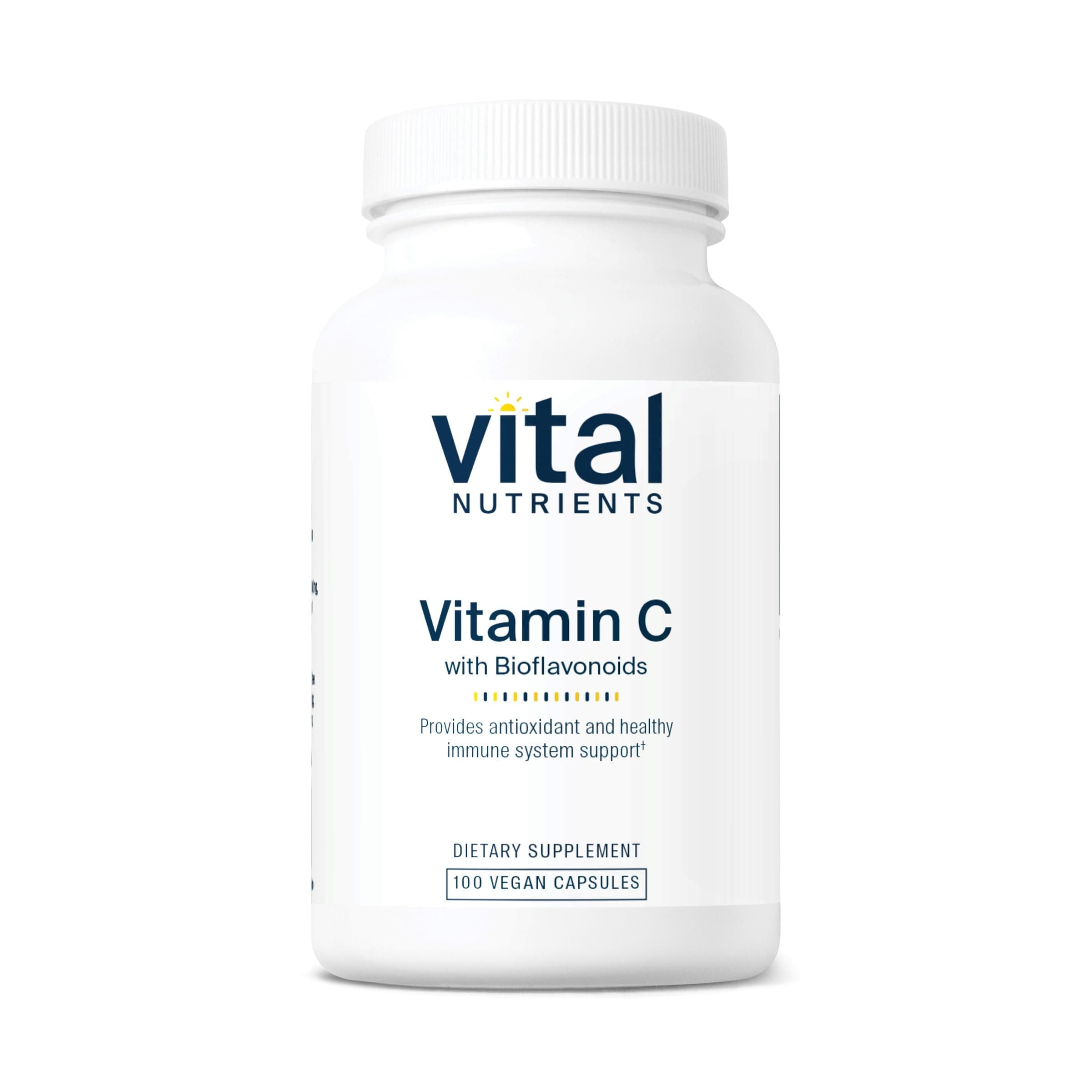 Vegan Vitamin C with Bioflavonoids for Immune Support | 1000mg Vitamin C and 500mg Citrus Bioflavonoid | Non-GMO | 100 Capsules