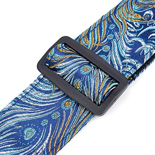 CloudMusic Acoustic Electric Guitar Strap Blue Vintage Floral
